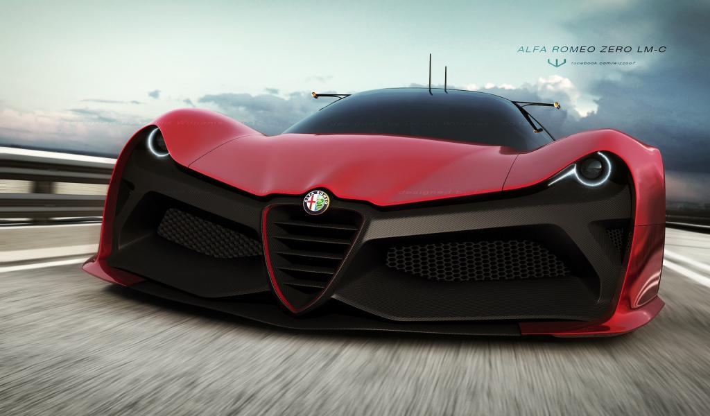 Красная Alfa Romeo Zero LM-C
