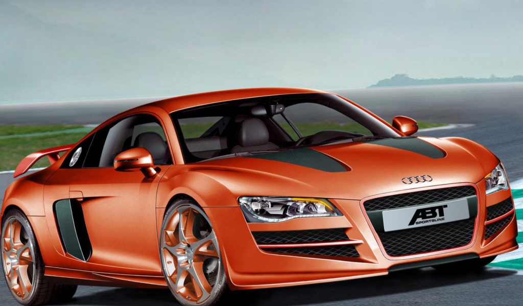 Оранжевый спортивный Audi R10