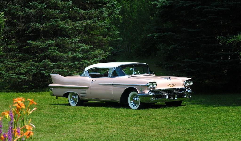 Автомобиль Cadillac Series среди деревьев