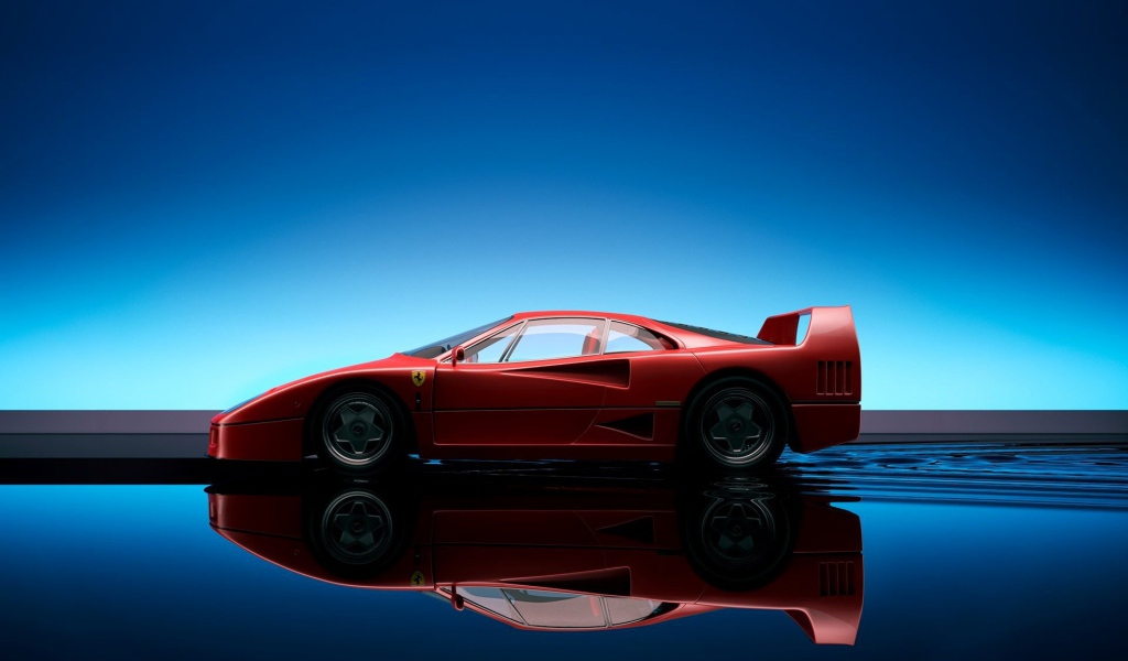Отражение спортивного Ferrari F40