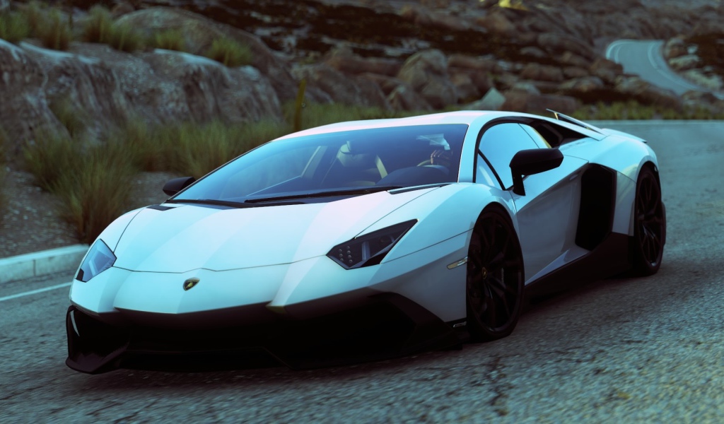 Нежно голубой цвет авто Ламборгини