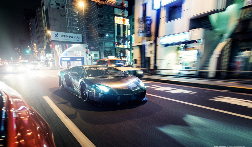 Lamborghini Aventador на улице в Японии