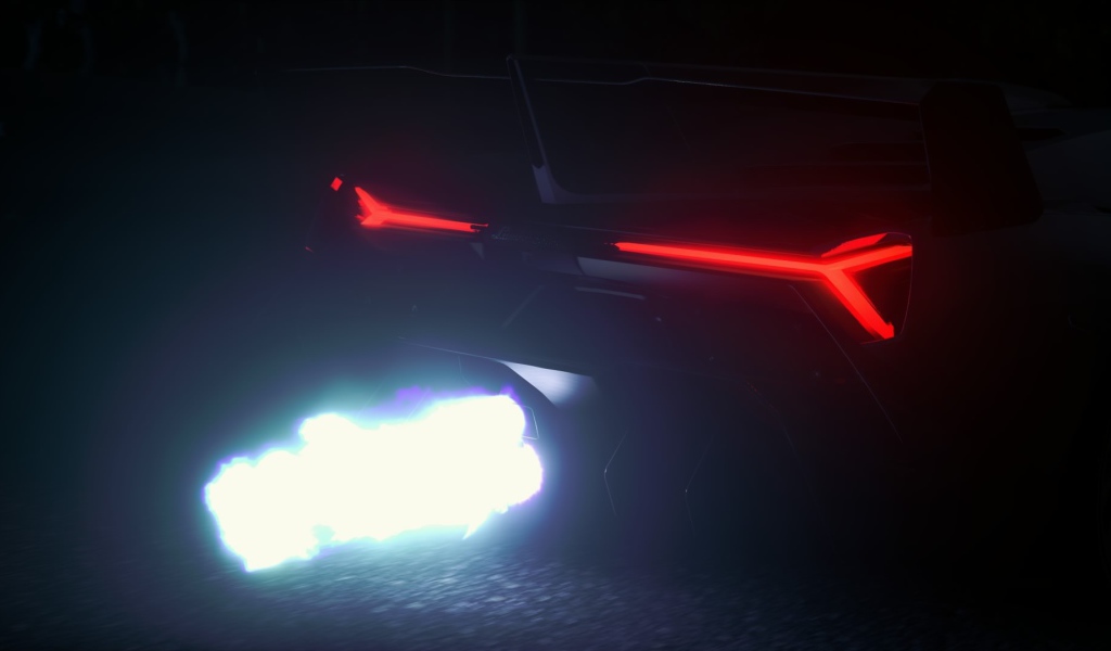 Белое пламя автомобиля Ламборгини