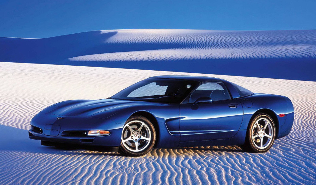 The blue car in the blue desert