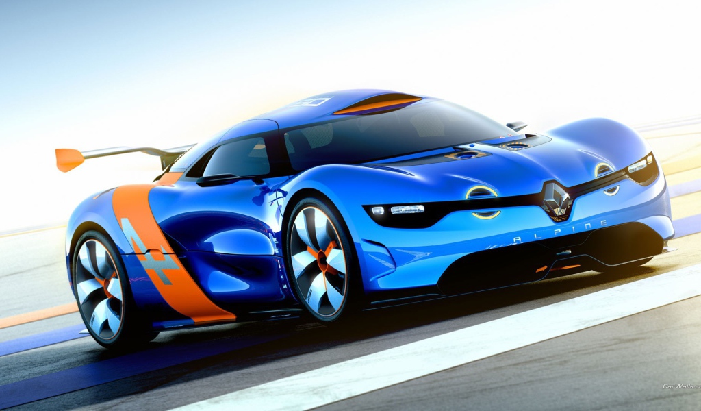 Голубой автомобиль Renault Alpine