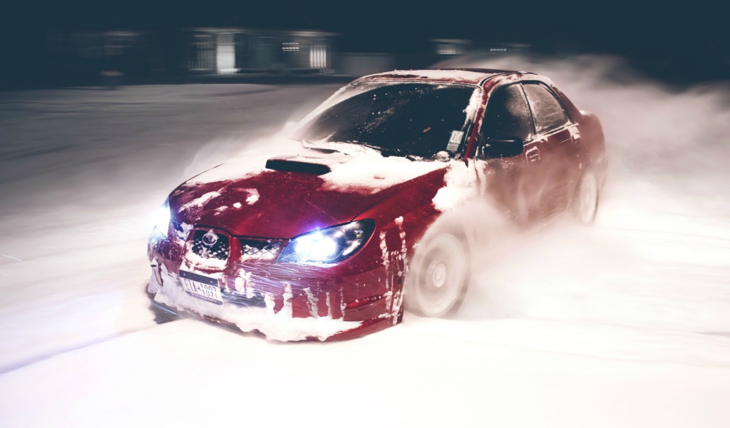 Зимний дрифт на Subaru Impreza