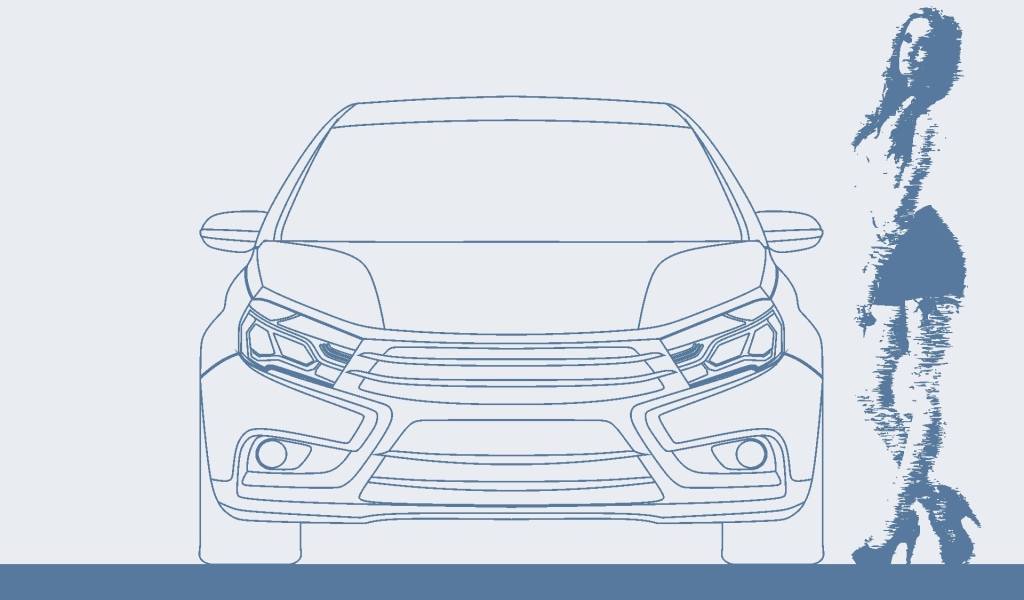 Изображение Лады Веста и девушки