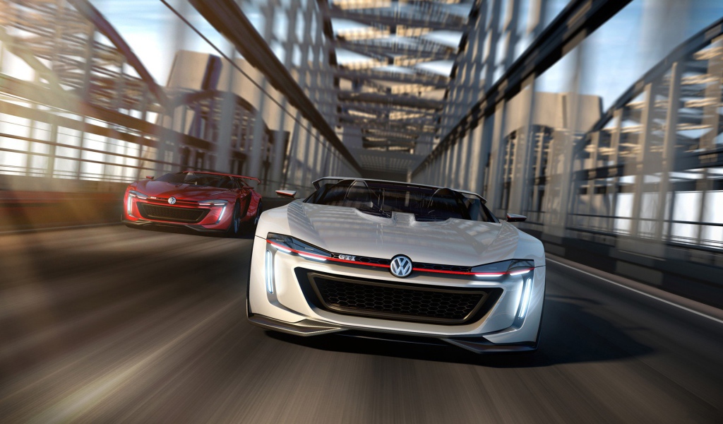 Белый кабриолет Volkswagen GTI Roadster