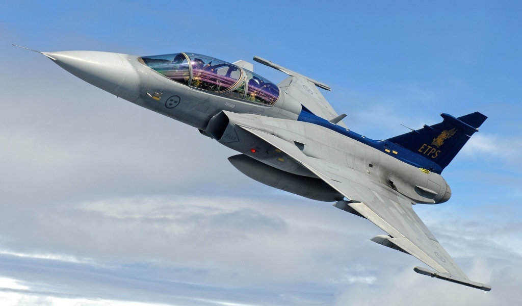 Военный самолет JAS-39 Gripen