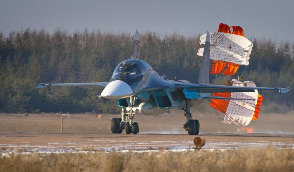 Посадка истребителя Су 34