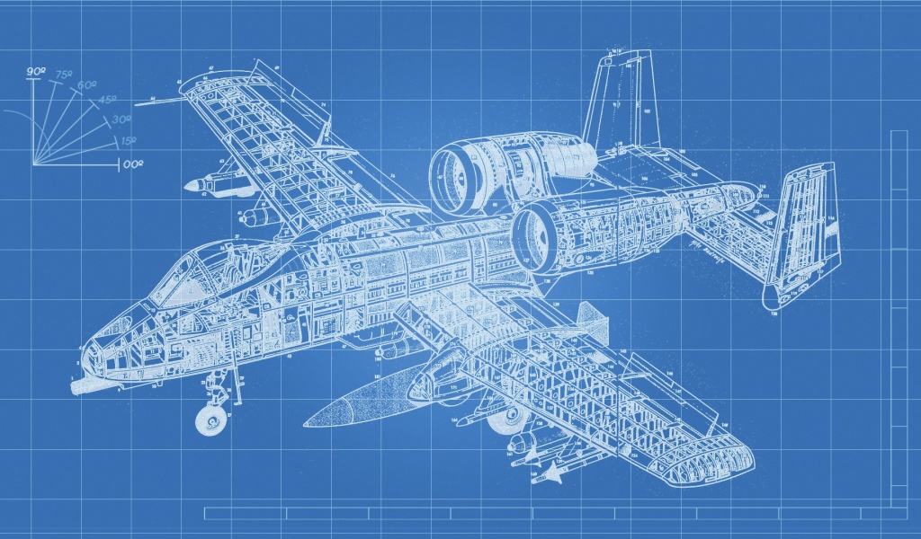 Технический чертеж самолета