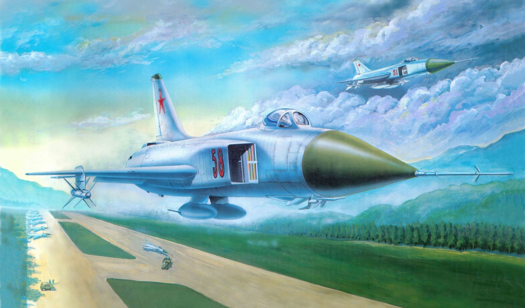 Самолеты СУ-15 взлетают