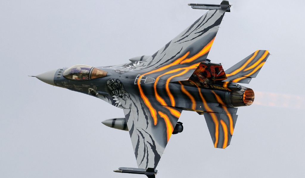 Тигровая раскраска самолета F-16