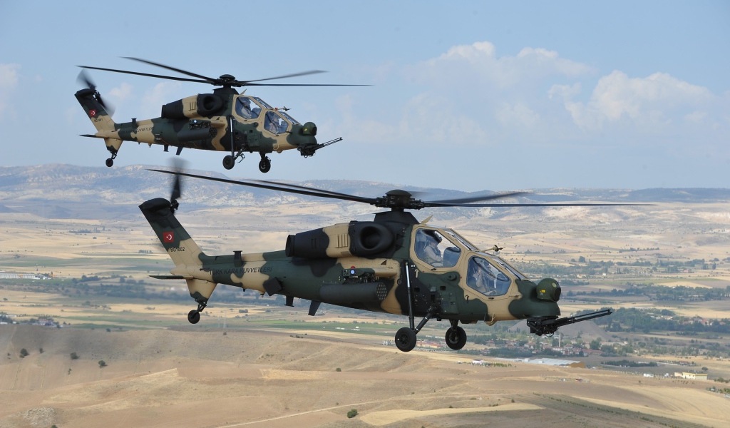 Два вертолета AgustaWestland T129 ВВС Турции