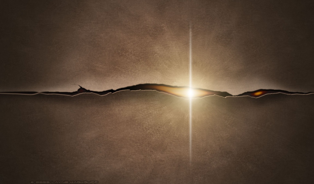 Трещина в ткани, коричневый фон