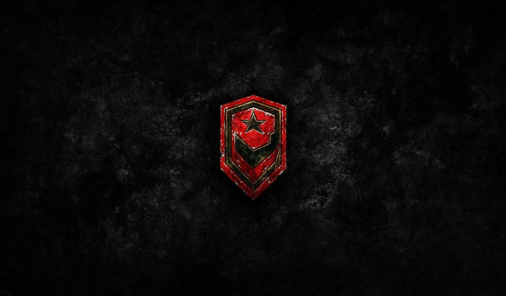 Красный значок из Starcraft II, черный фон