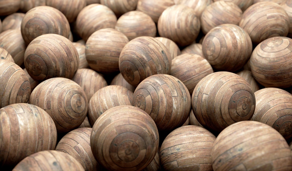 Россыпь деревянных шаров