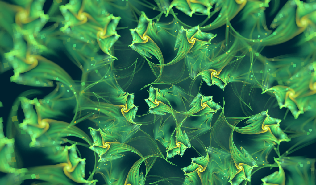 Абстрактный фон, зеленые фракталы