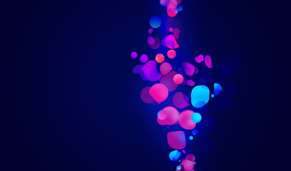 Абстрактные розовые и голубые фигуры на синем фоне