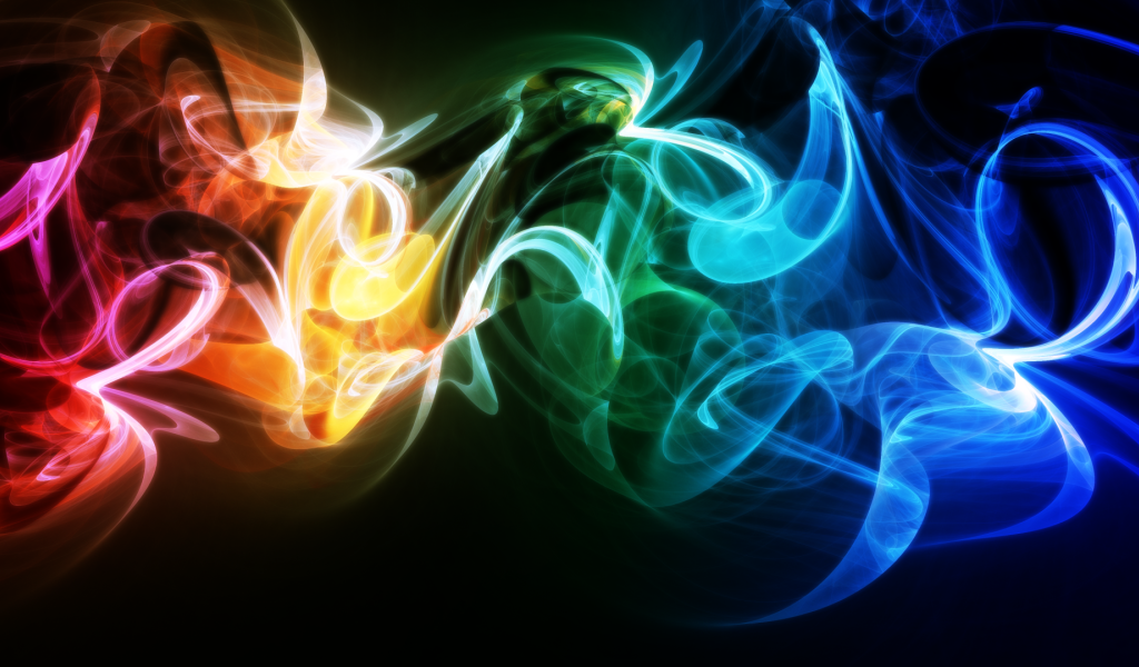 Абстрактное переплетение волн радужного дыма