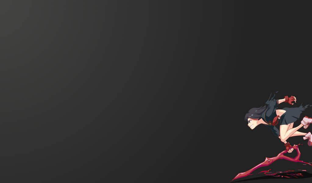 Девушка аниме Matoi Ryuuko, черный фон