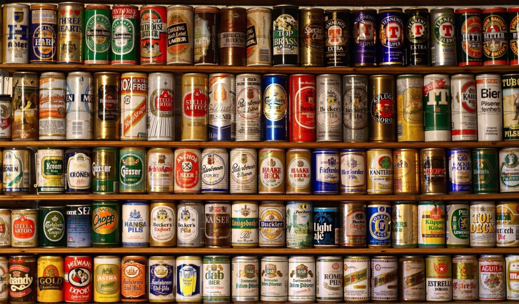 Пивная полка в магазине