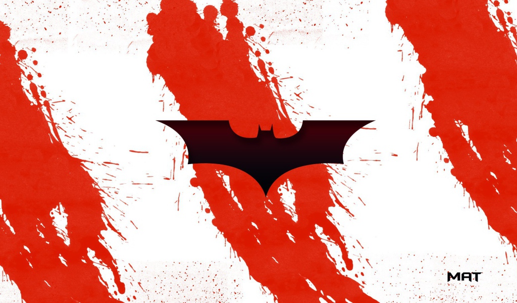 Черная летучая мышь на фоне крови