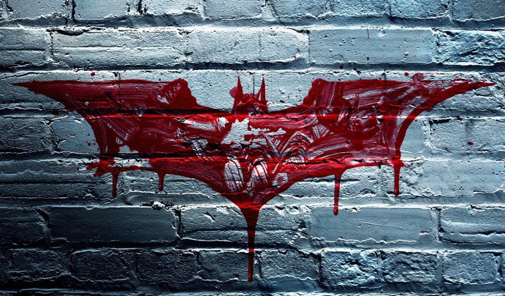 Кровавая летучая мышь на стене