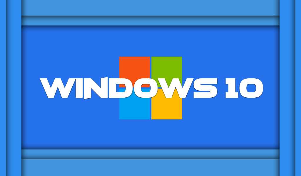 Голубой фон Windows 10 от Майкрософт