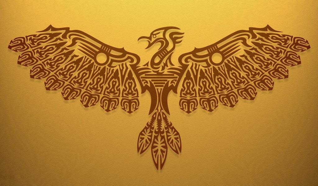 Коричневый силуэт хищной птицы