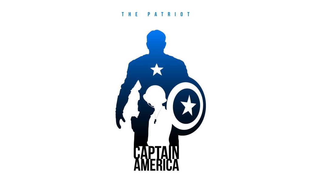 Капитан Америка, белый фон