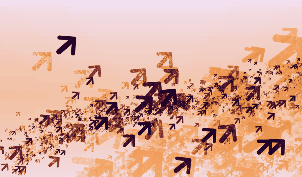 Облако стрелок указывает вверх