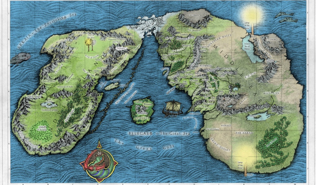 Цветная карта Средиземья, Властелин колец