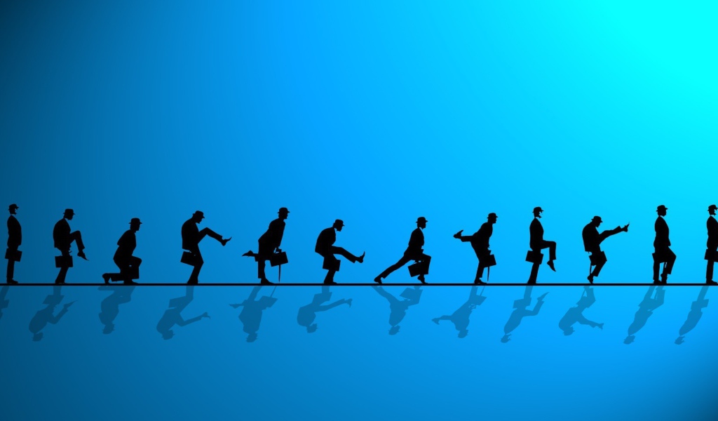 Комик группа Монти Пайтон, голубой фон