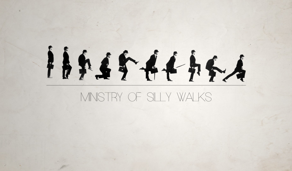 Комик группа Монти Пайтон, серый фон