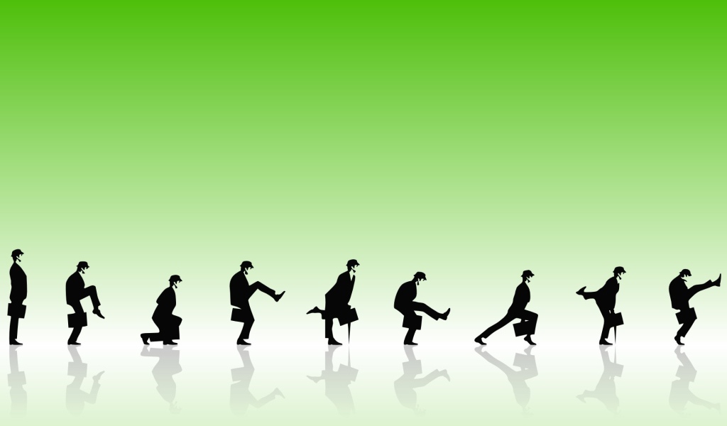 Комик группа Монти Пайтон, зеленый фон