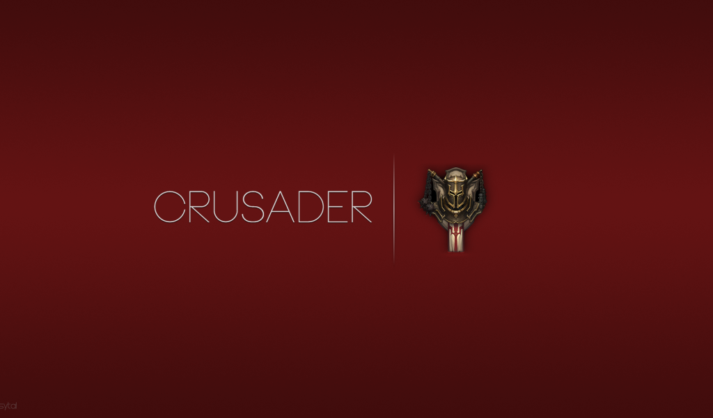 Крусадер из игры Diablo 3, красный фон