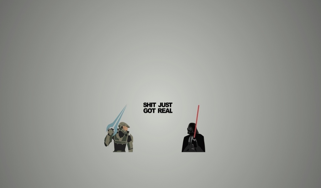 Дарт Вейдер и Мастер Чиф, серый фон