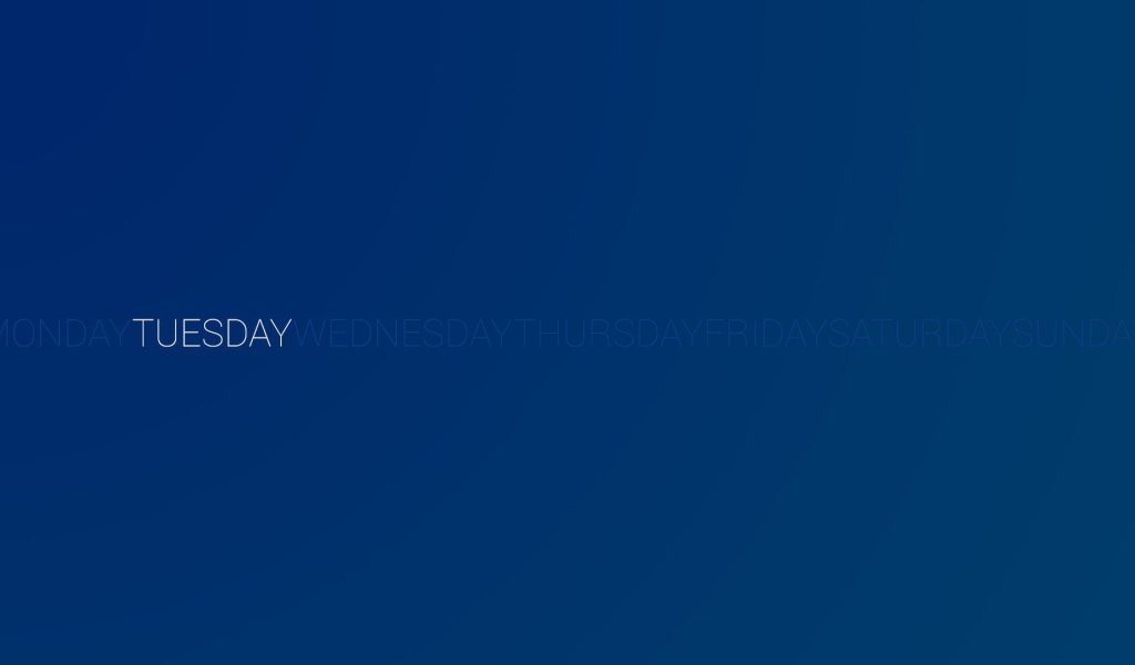 День недели вторник