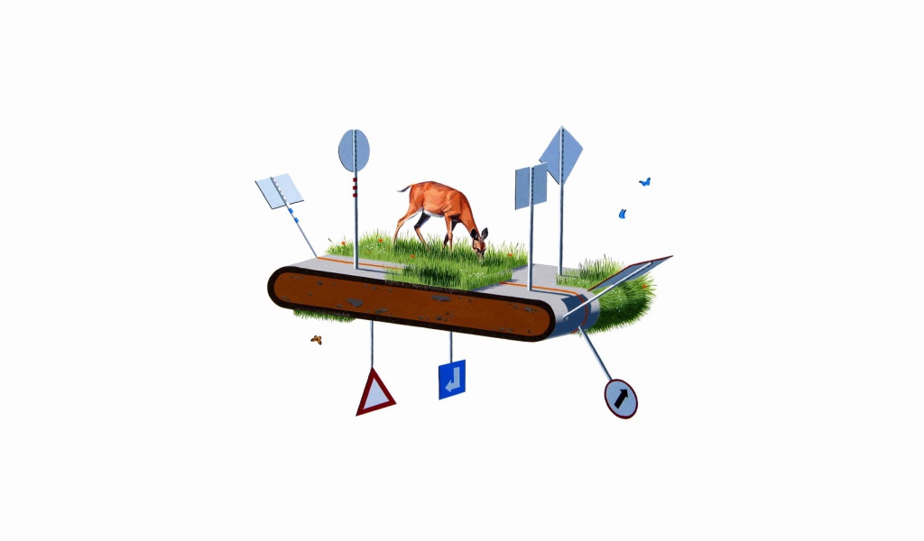 Олень на беговой дорожке