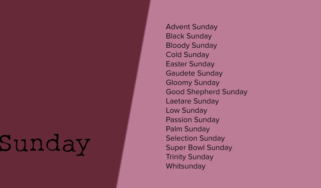 Описание воскресенья на английском языке