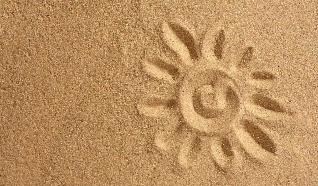 Рисунок солнца на песке