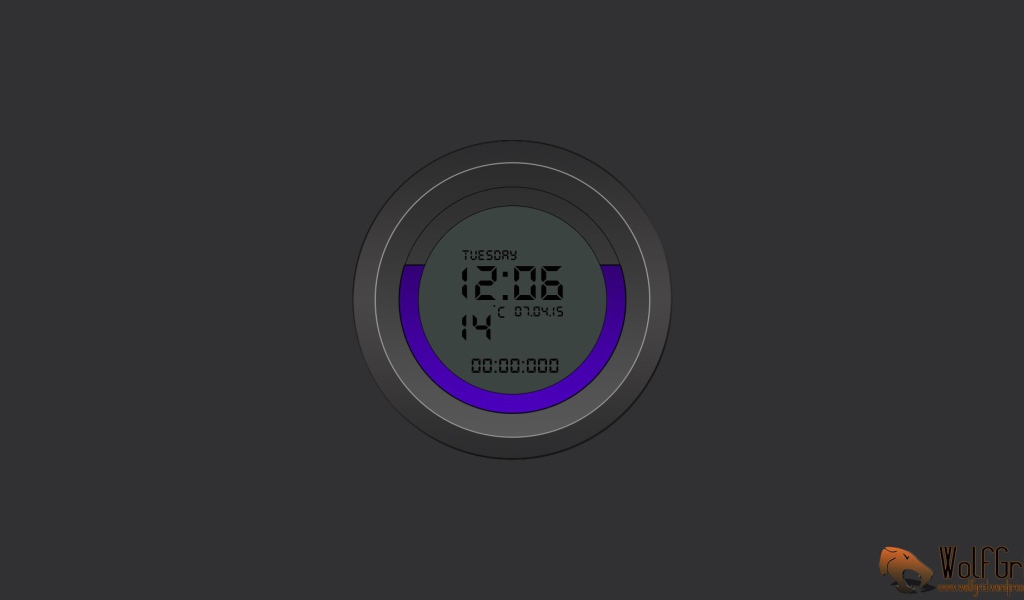 Электронные часы на сером фоне