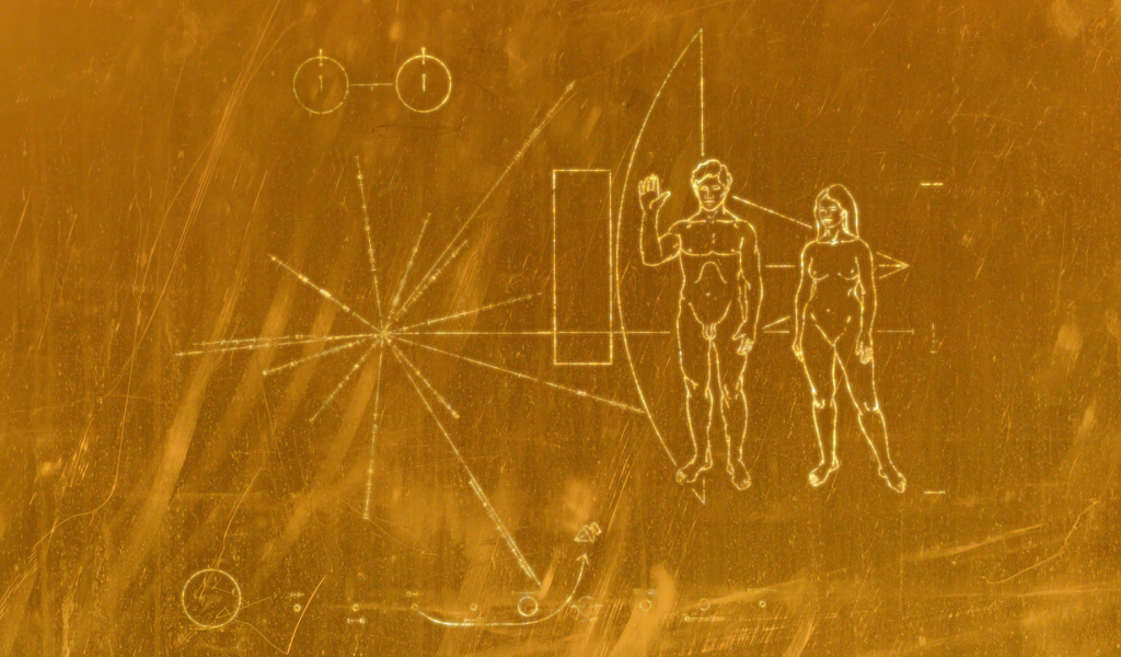 Гравировка на золотой пластинке Вояджера