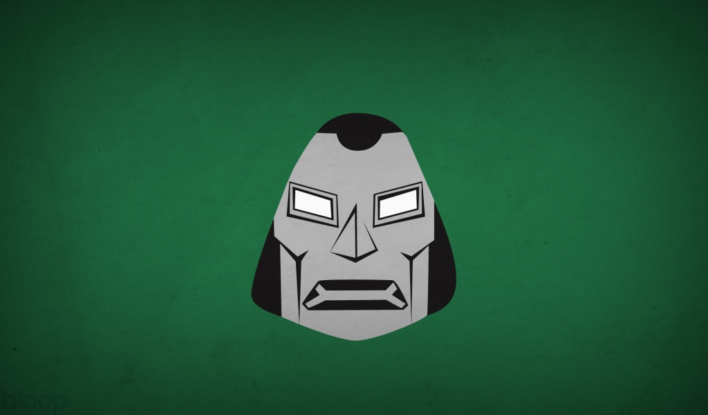 Лицо доктора Дум, зеленый фон