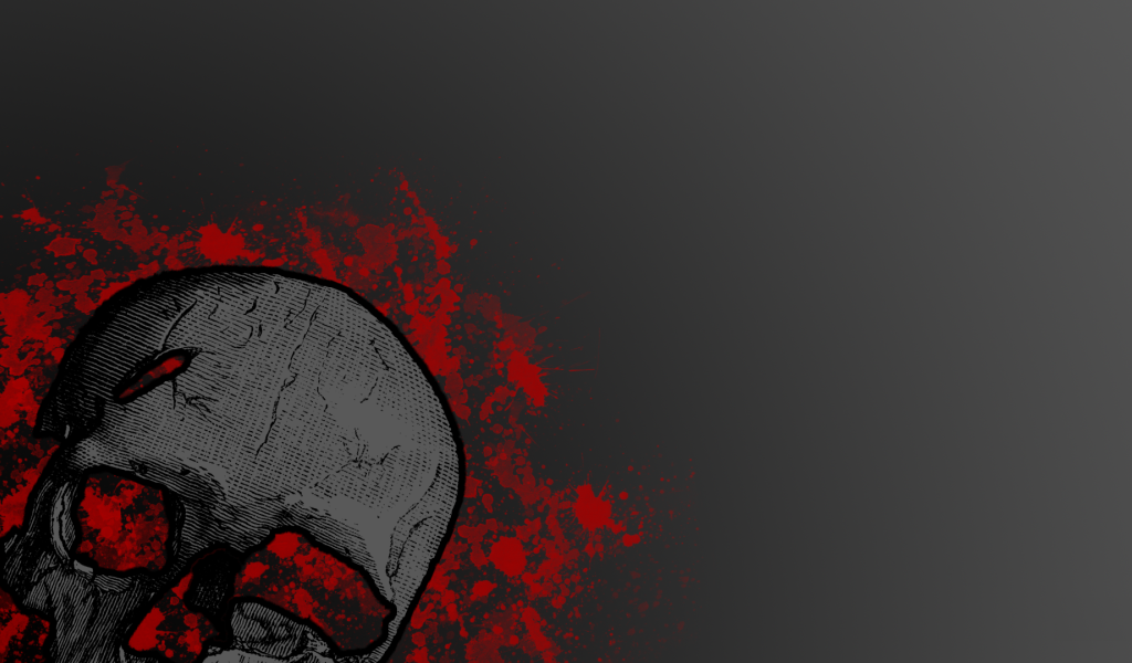 Огненный череп на сером фоне