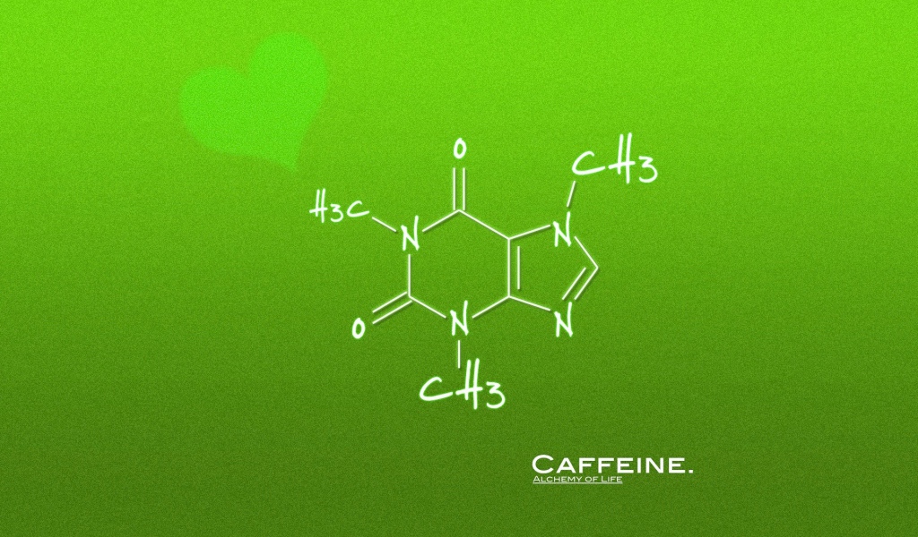 Формула кофе, зеленый фон