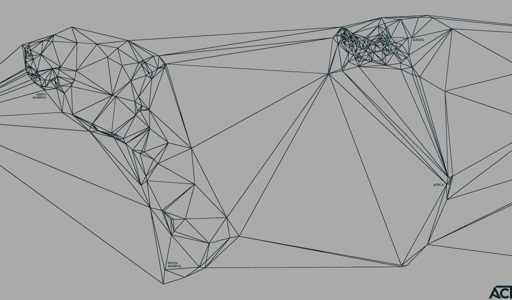 Геометрическая карта мира Nicholas Felton, серый фон