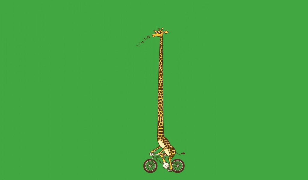 Жираф на велосипеде