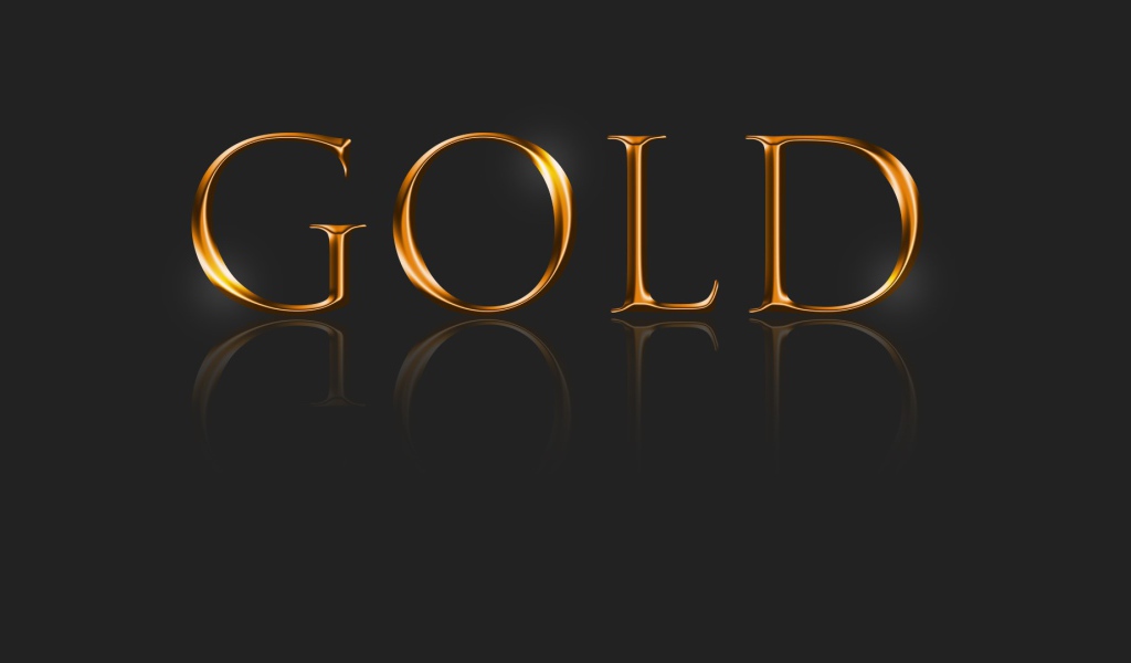 Надпись Золото на сером фоне